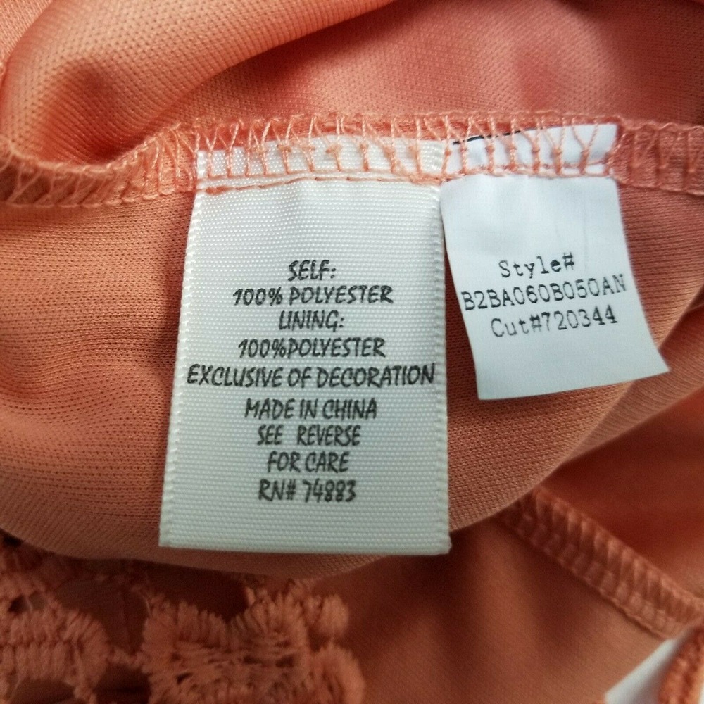 ADIVA NEW Romantic Crochet Lace Blouse Top Lined Orange Women's Size Small - Picture 9 of 12